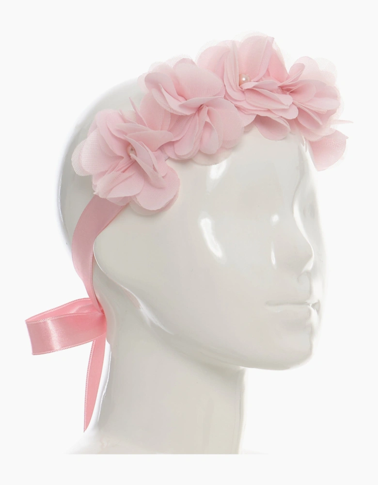 Girls Chiffon Flower Dress in Pink