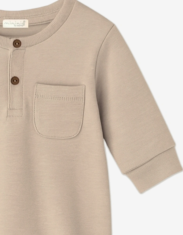 Baby Organic Cotton Romper in Beige