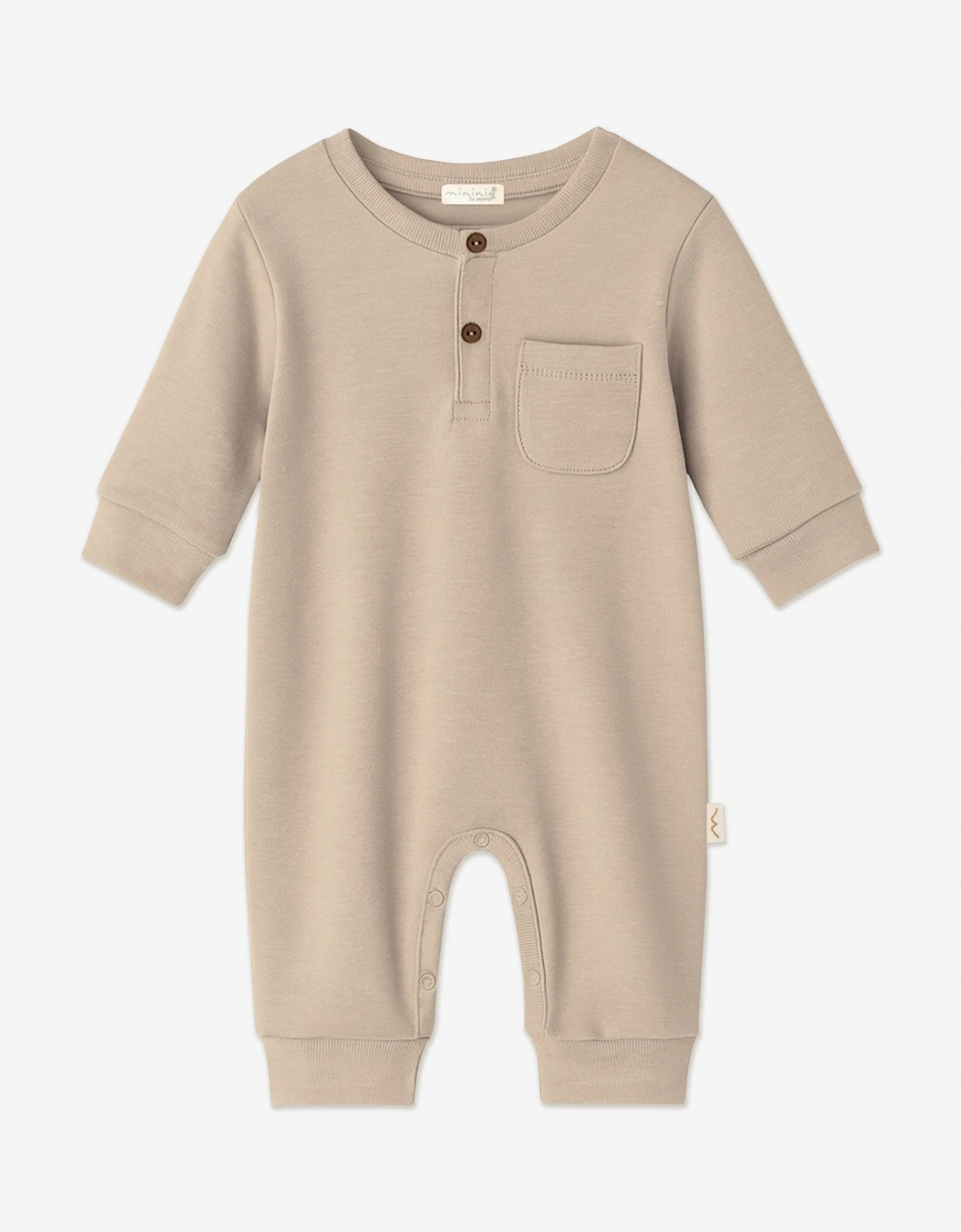 Baby Organic Cotton Romper in Beige, 5 of 4