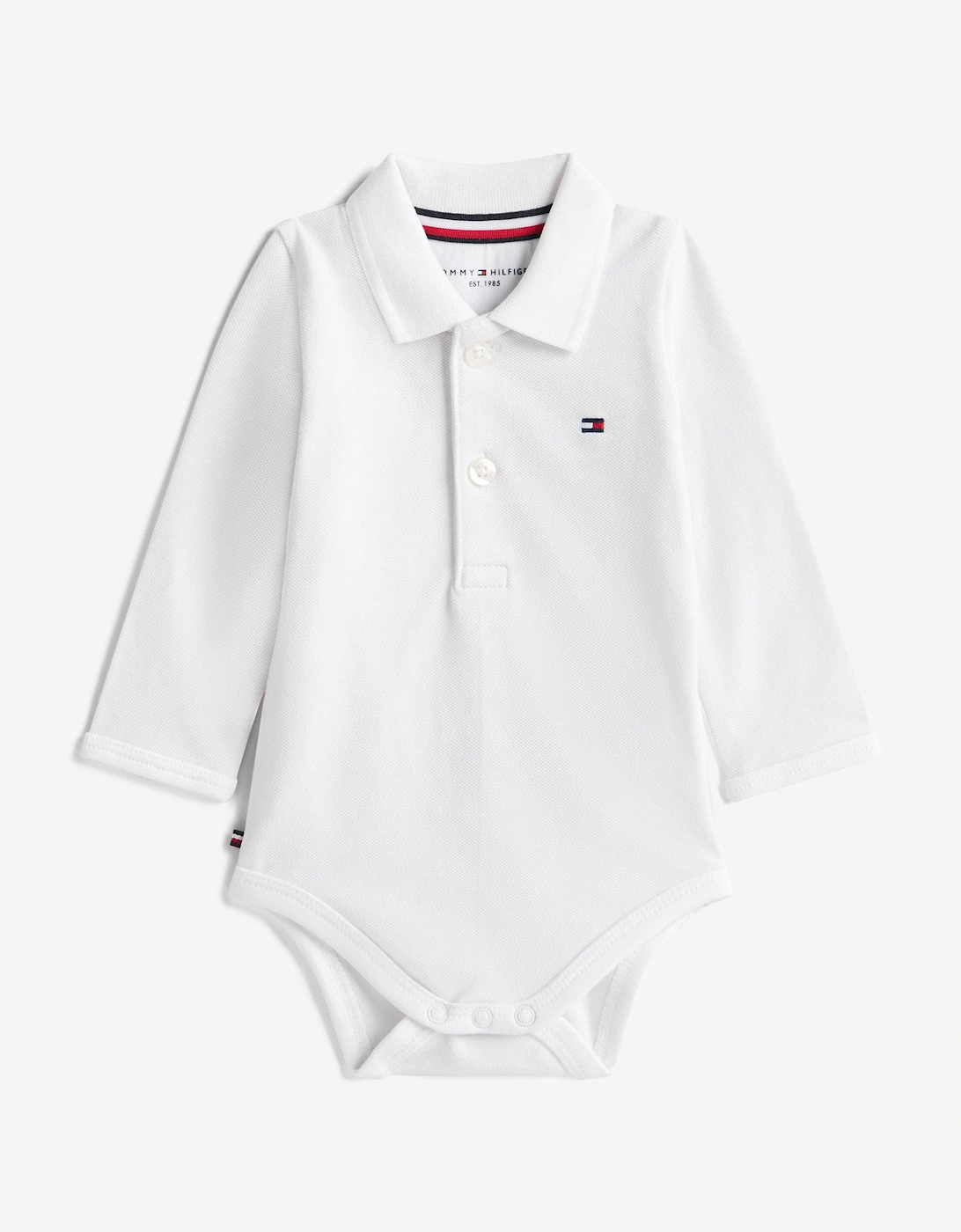 Baby Polo Bodysuit in White, 6 of 5