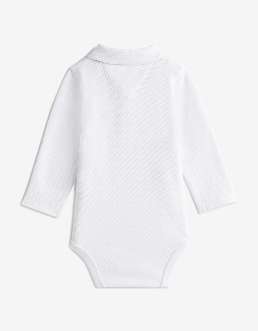 Baby Polo Bodysuit in White