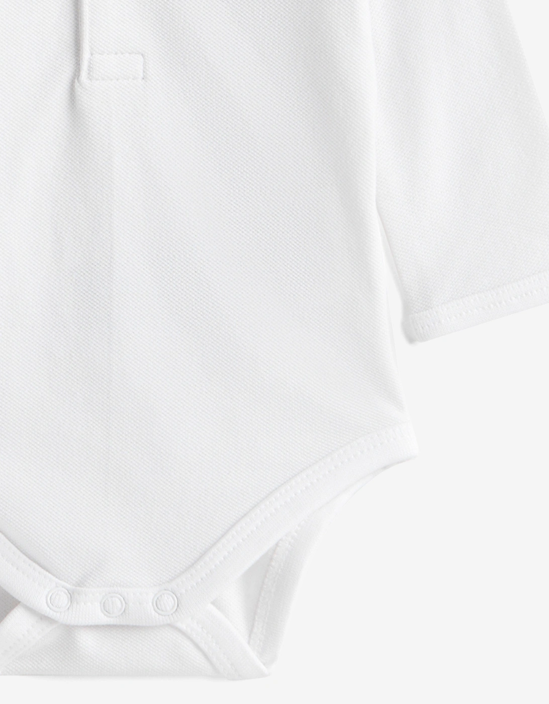 Baby Polo Bodysuit in White