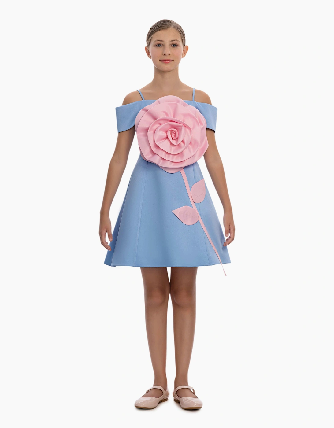 Girls Flower Occasion Dress in Blue