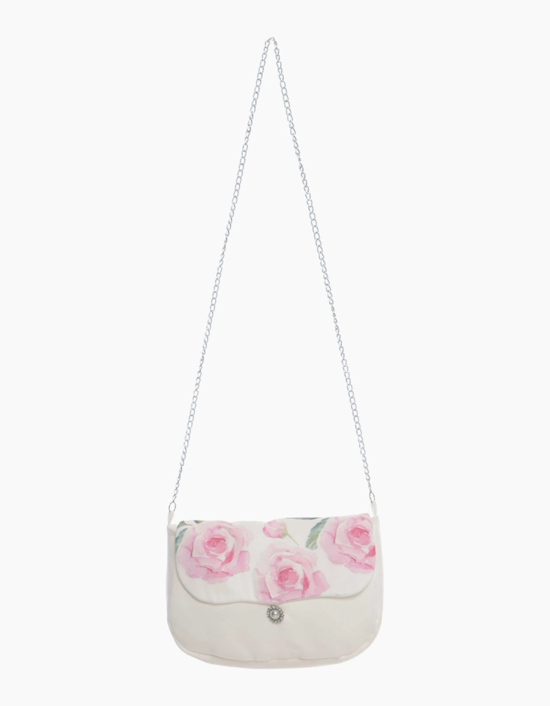 Girls Rose Occasion Dress with Bag in Ivory