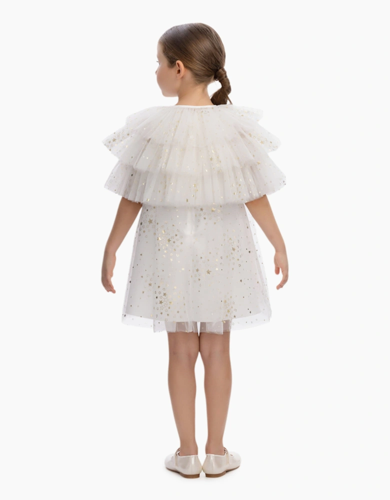 Girls Occasion Dress and Cape Set in Ivory