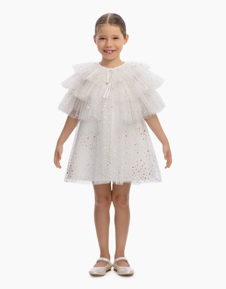 Girls Occasion Dress and Cape Set in Ivory