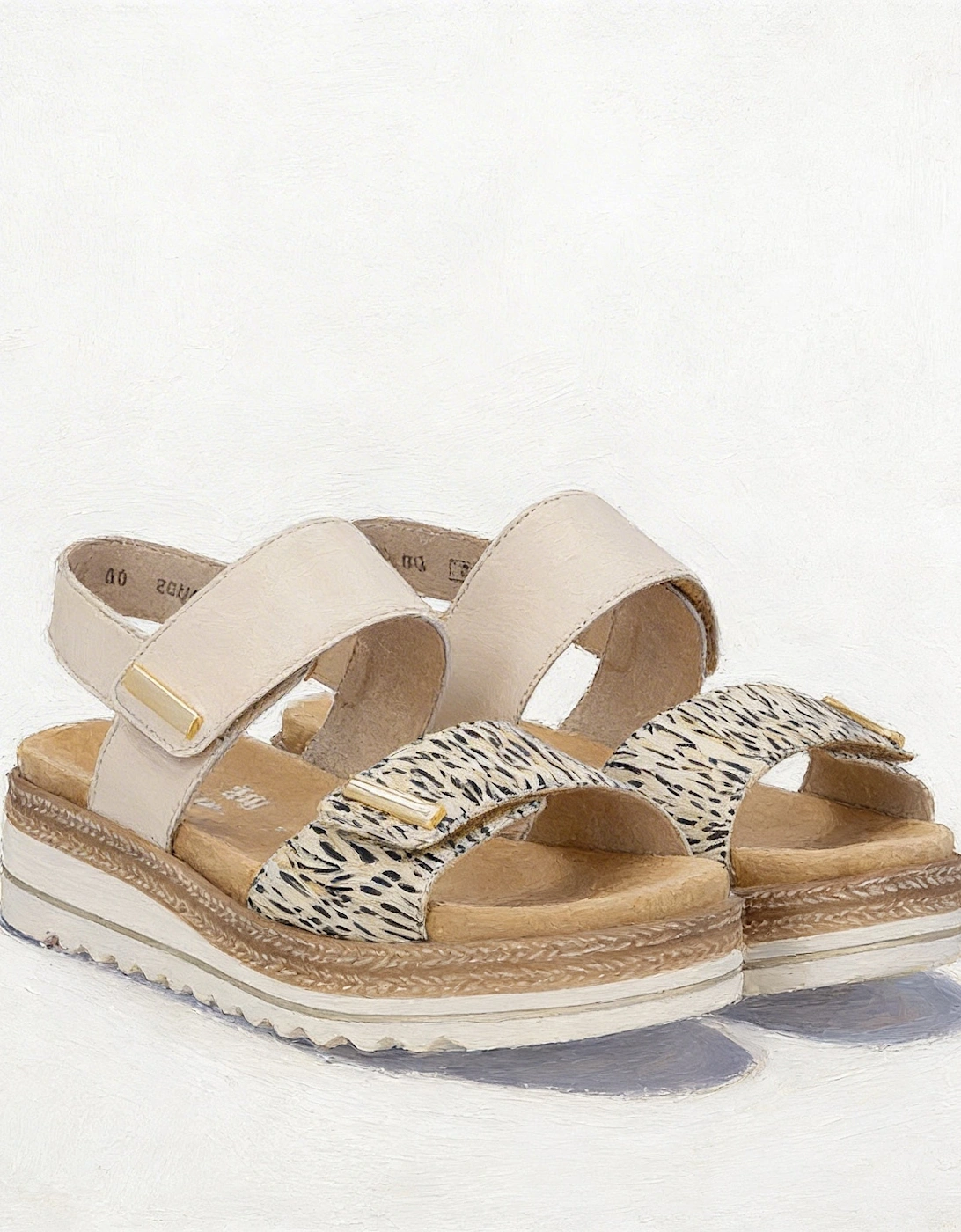 D0Q59 Womens Slingback Sandals Beige/Gold