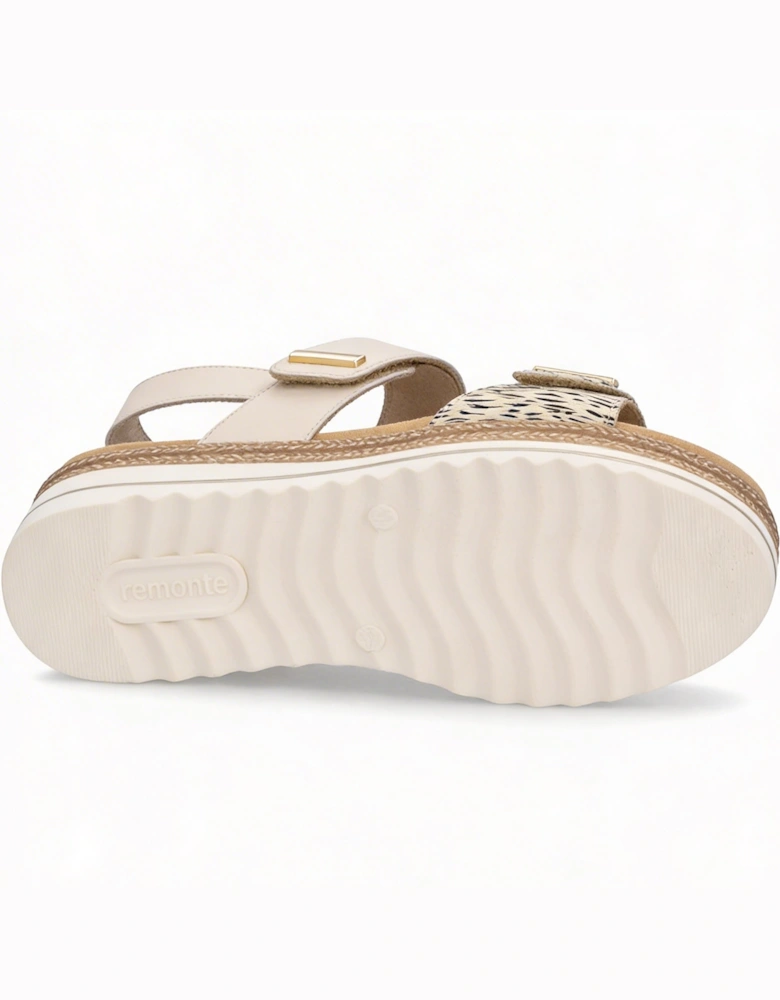 D0Q59 Womens Slingback Sandals Beige/Gold