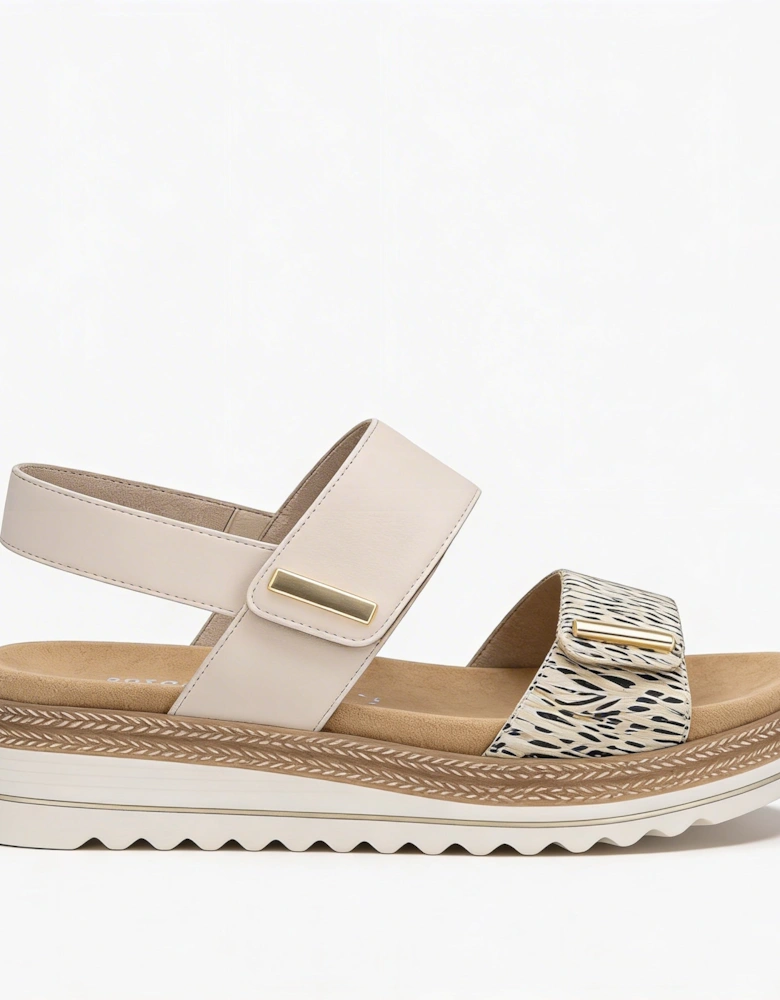 D0Q59 Womens Slingback Sandals Beige/Gold