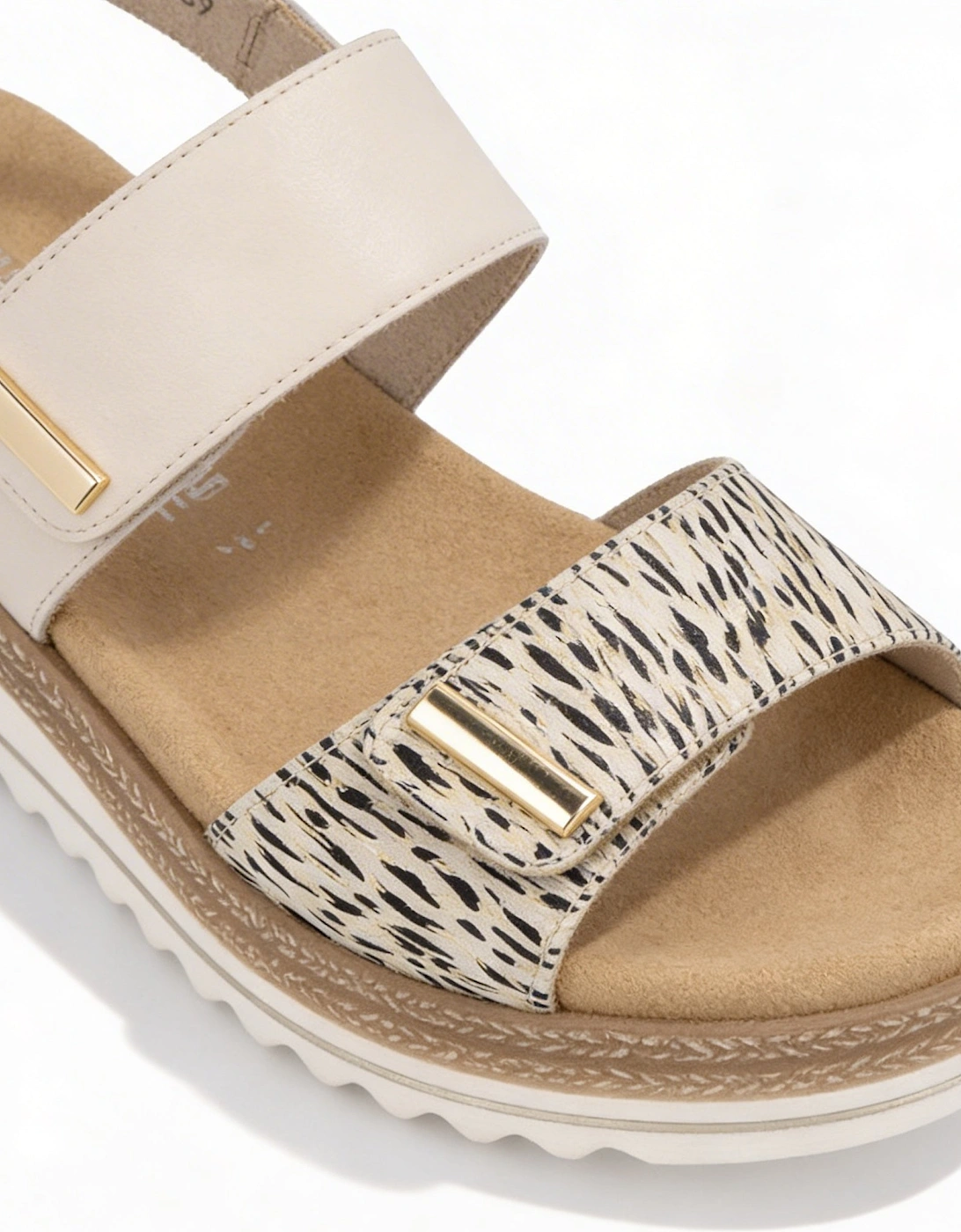 D0Q59 Womens Slingback Sandals Beige/Gold