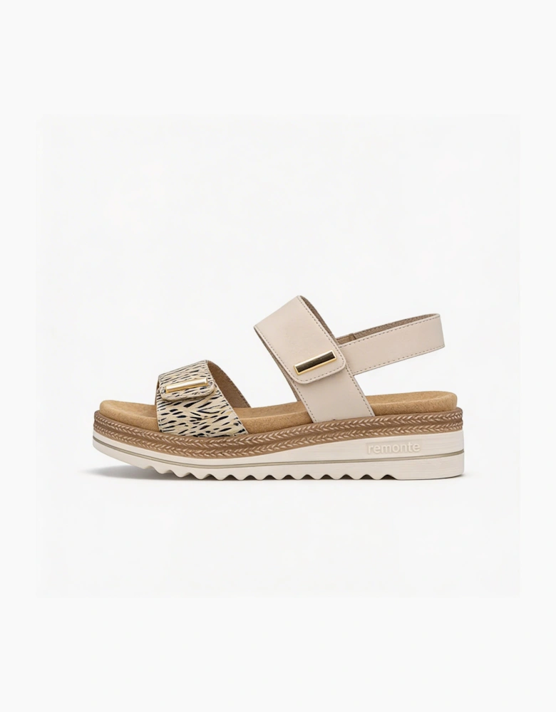 D0Q59 Womens Slingback Sandals Beige/Gold