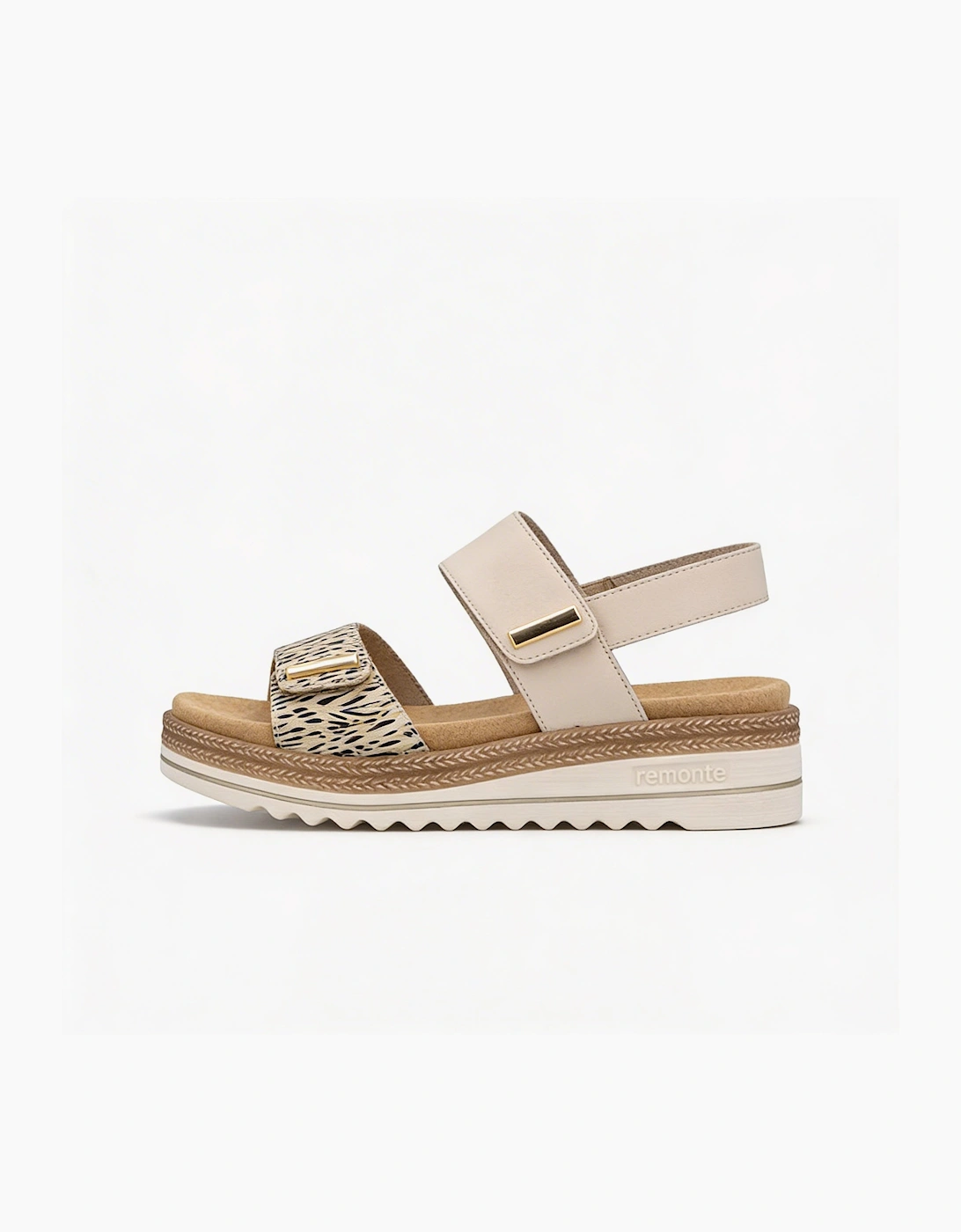 D0Q59 Womens Slingback Sandals Beige/Gold