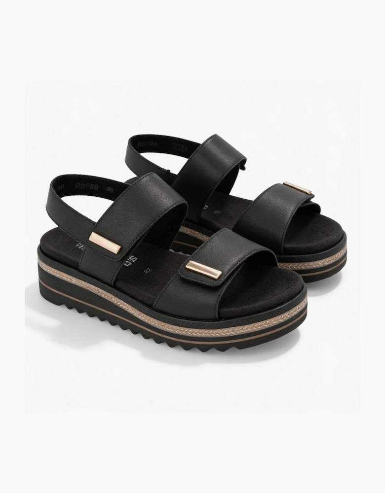 Remonte D0Q59 Womens Ankle Strap Sandals Black