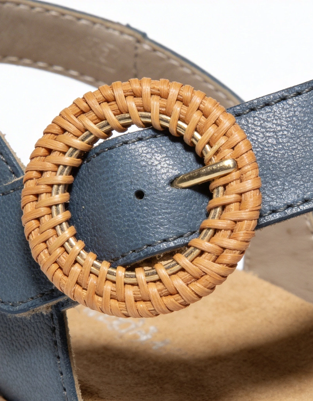 D0Q52 Womens Cross Strap Sandals Denim