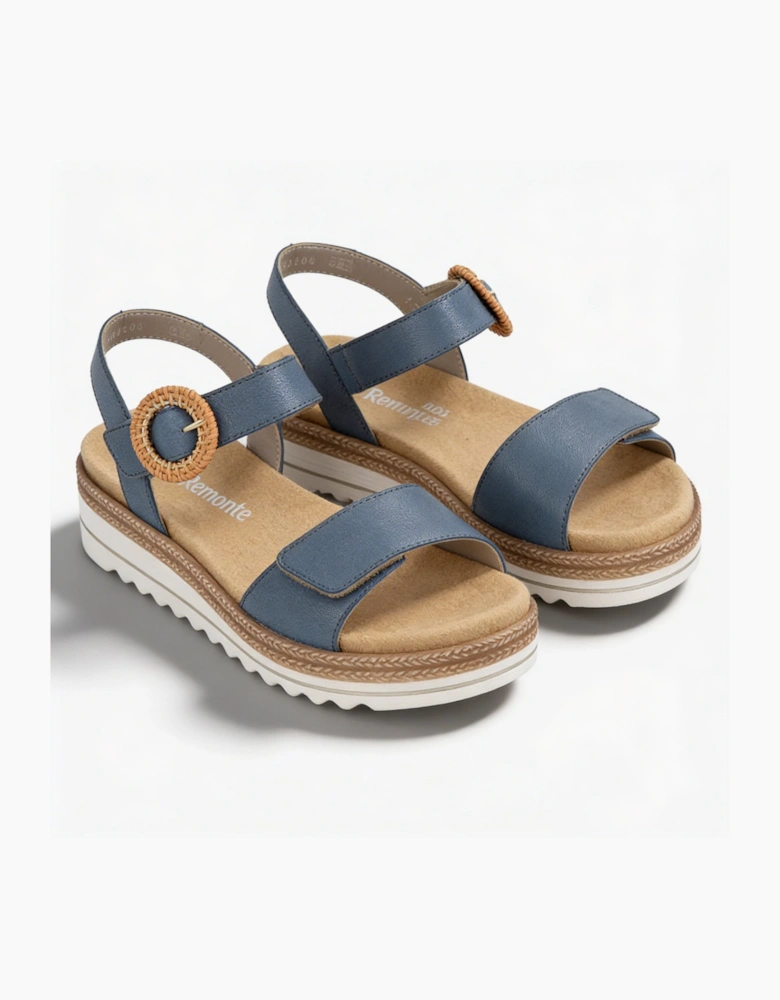 D0Q52 Womens Cross Strap Sandals Denim