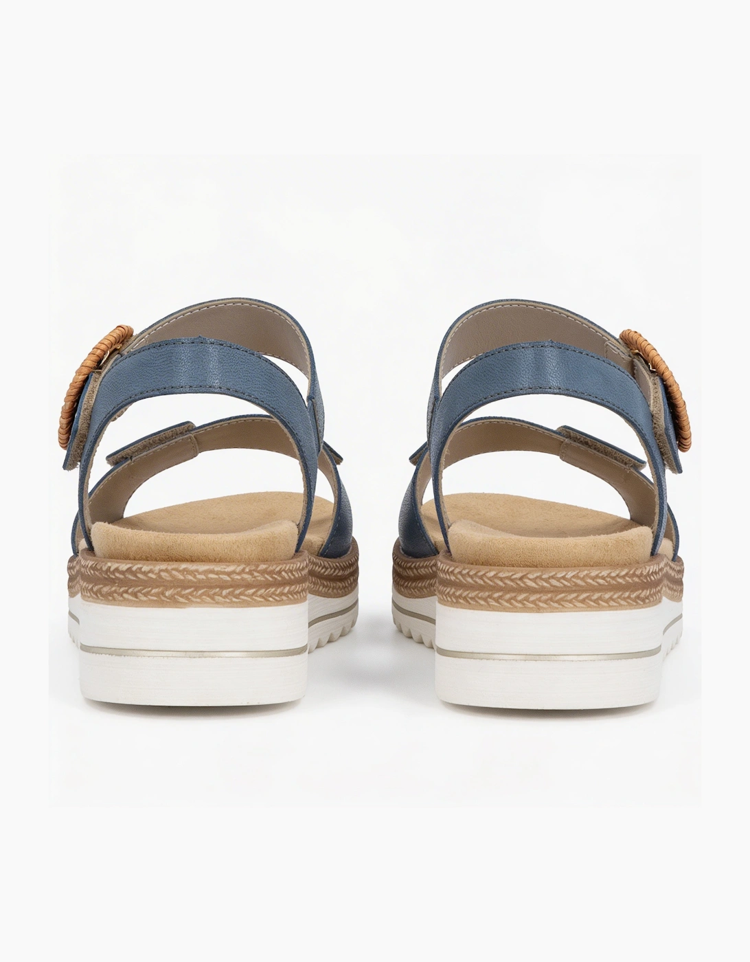 D0Q52 Womens Cross Strap Sandals Denim