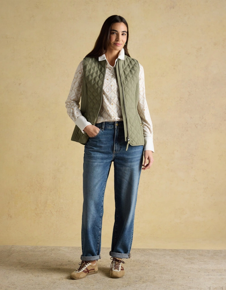 MINX Womens Gilets Khaki Green