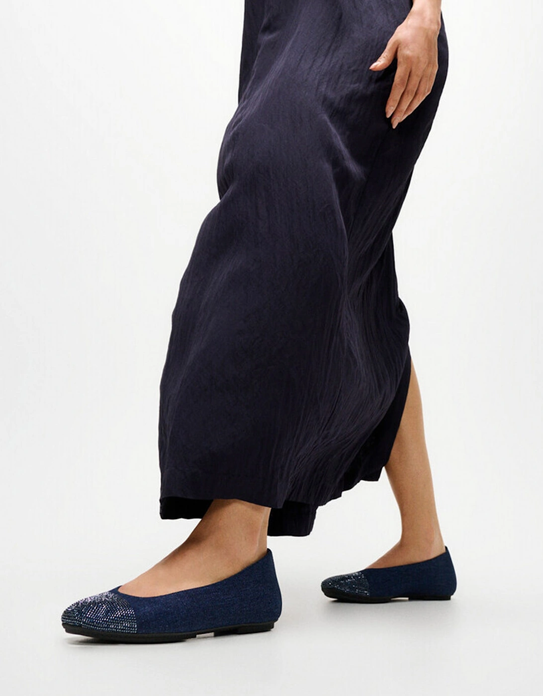 DELICATO CRYSTAL Womens Mary Jane Dark Denim