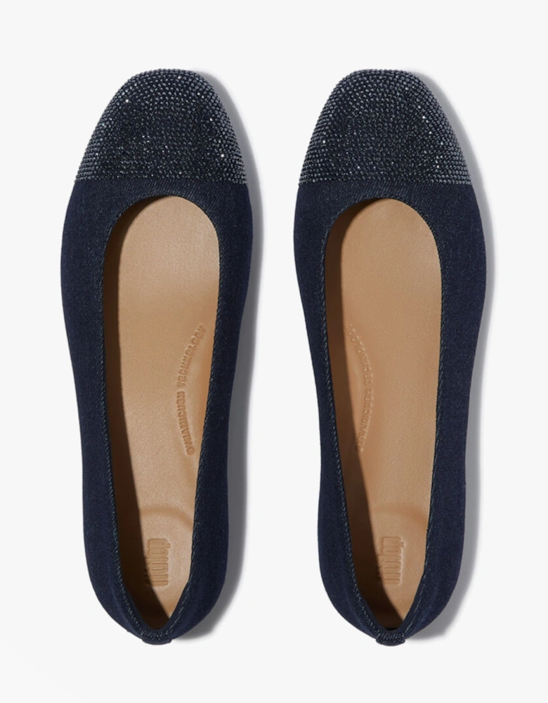 DELICATO CRYSTAL Womens Mary Jane Dark Denim