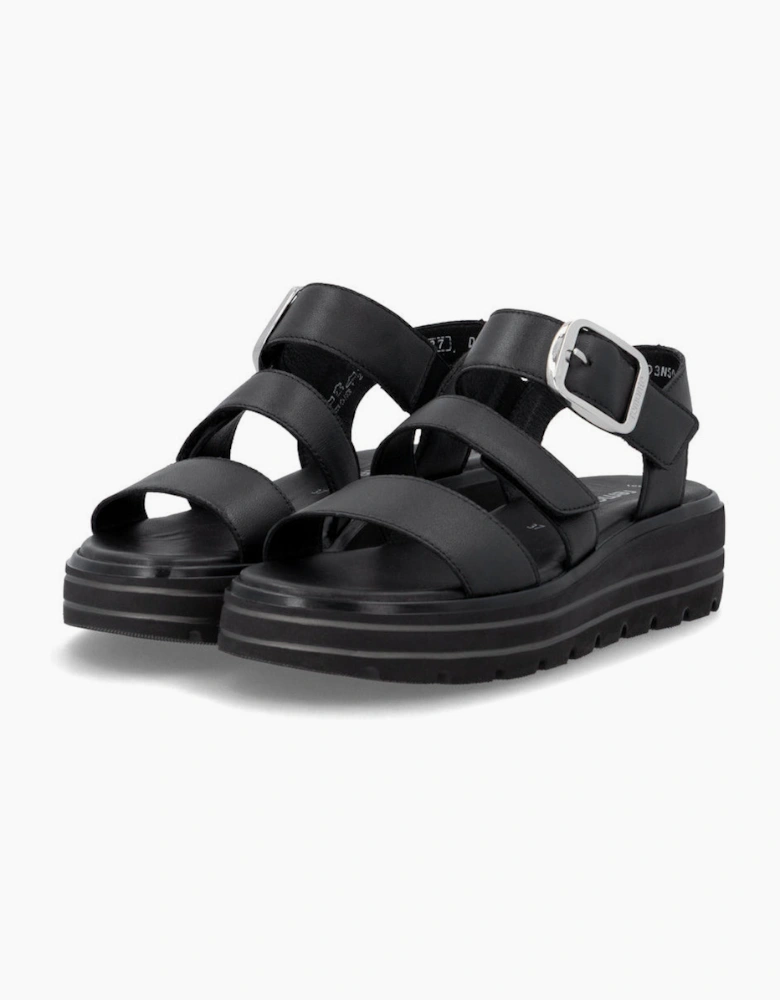 D3N50 Womens Ankle Strap Sandals Black