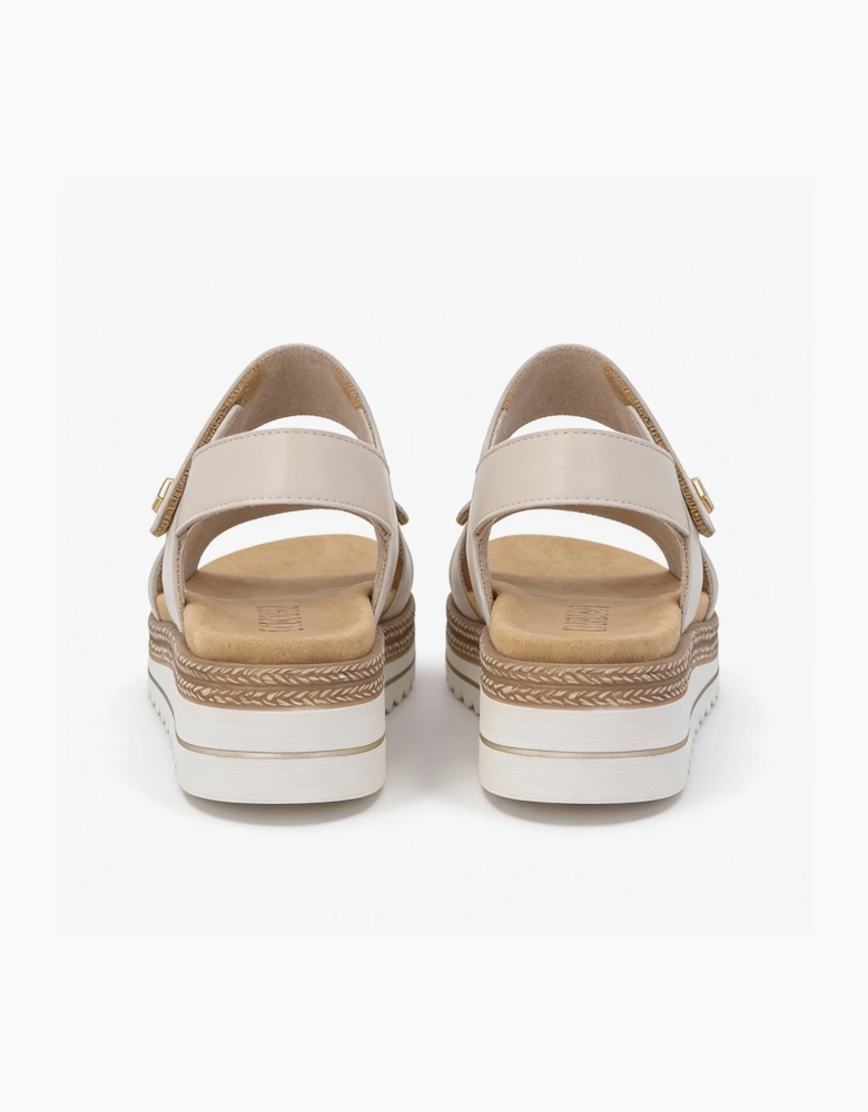 Remonte D0Q59 Womens Ankle Strap Sandals Beige