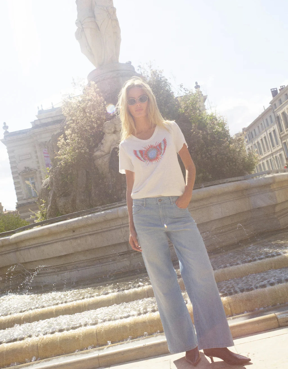 Romi Gethi glam tee in white