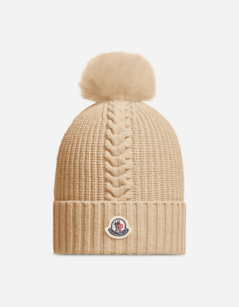 Enfant Girls Knitted Pom Pom Hat in Pink