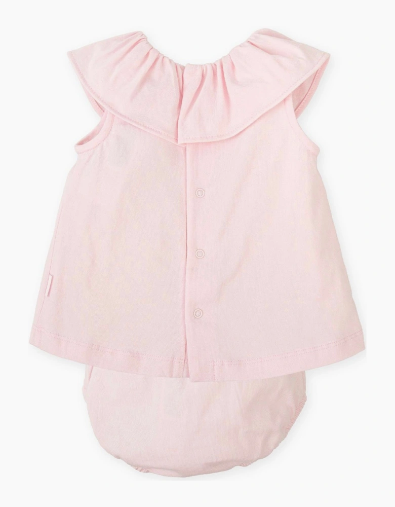 Girls Pale Pink Jersey Dress Set