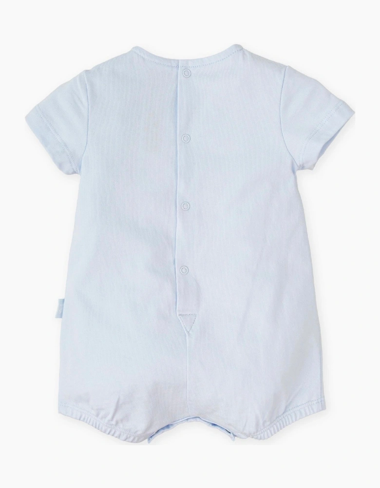 Boys Pale Blue Jersey Bib Romper