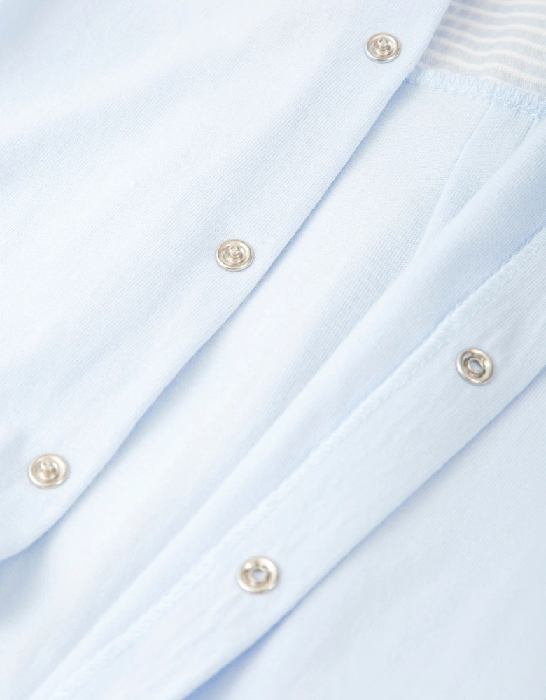 Boys Pale Blue Stripe Jersey Babygrow