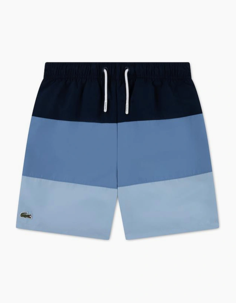 BOYS BLUE COLOUR BLOCK SWIM SHORTS 847464