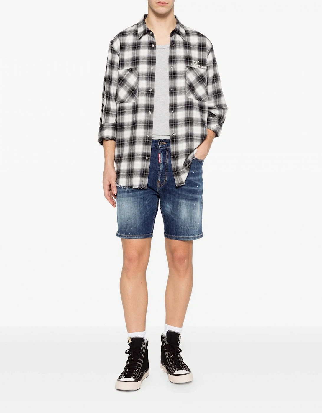 Marine Denim Shorts Blue