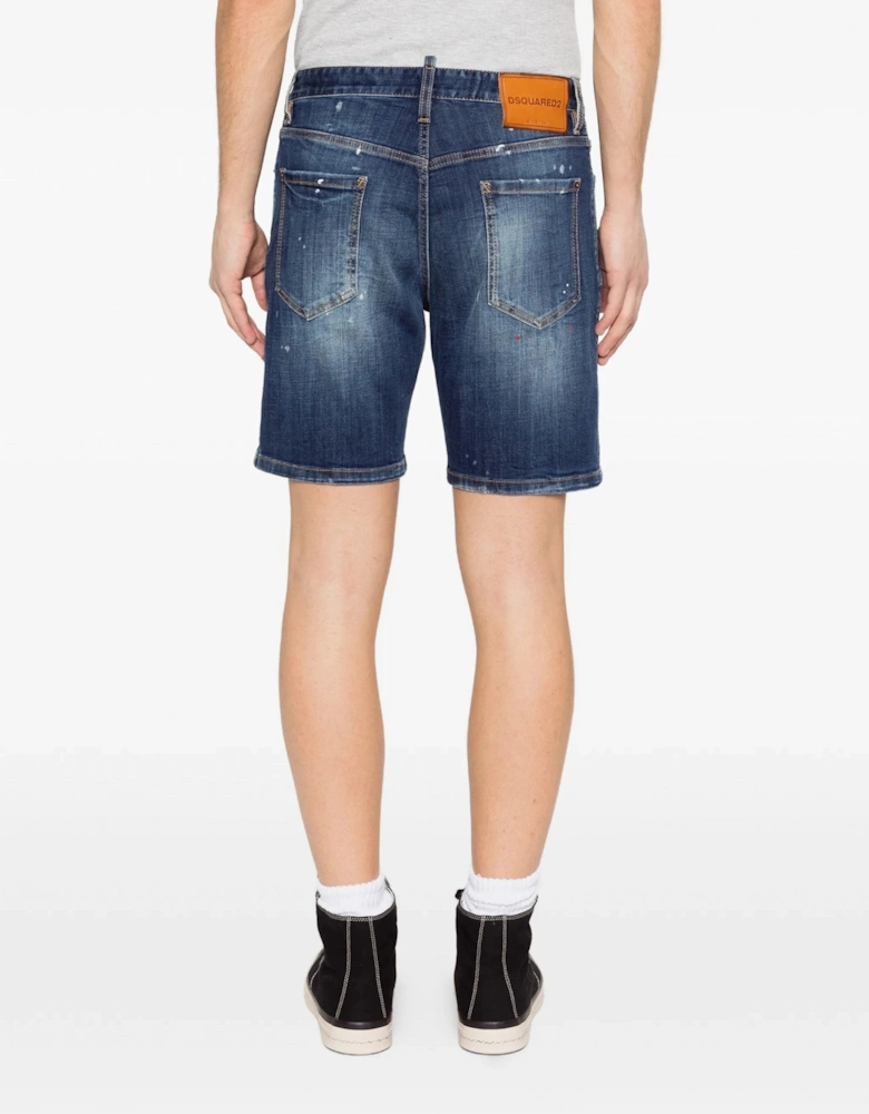 Marine Denim Shorts Blue