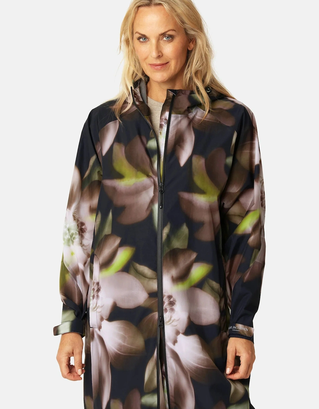 Dark photoristic raincoat