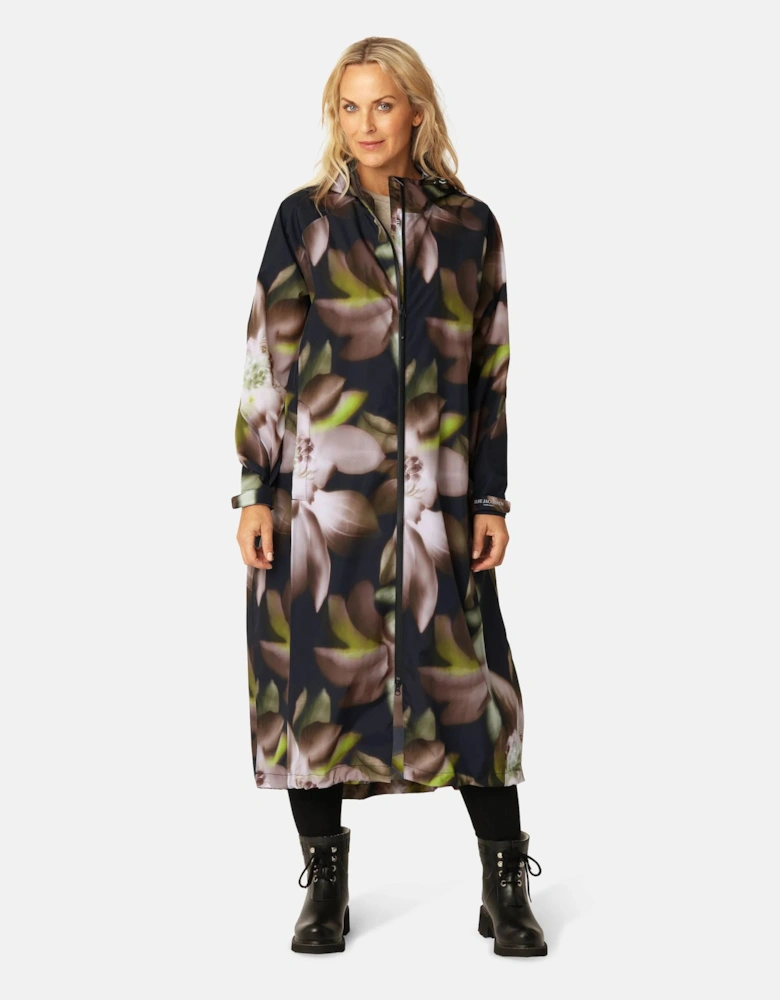 Dark photoristic raincoat