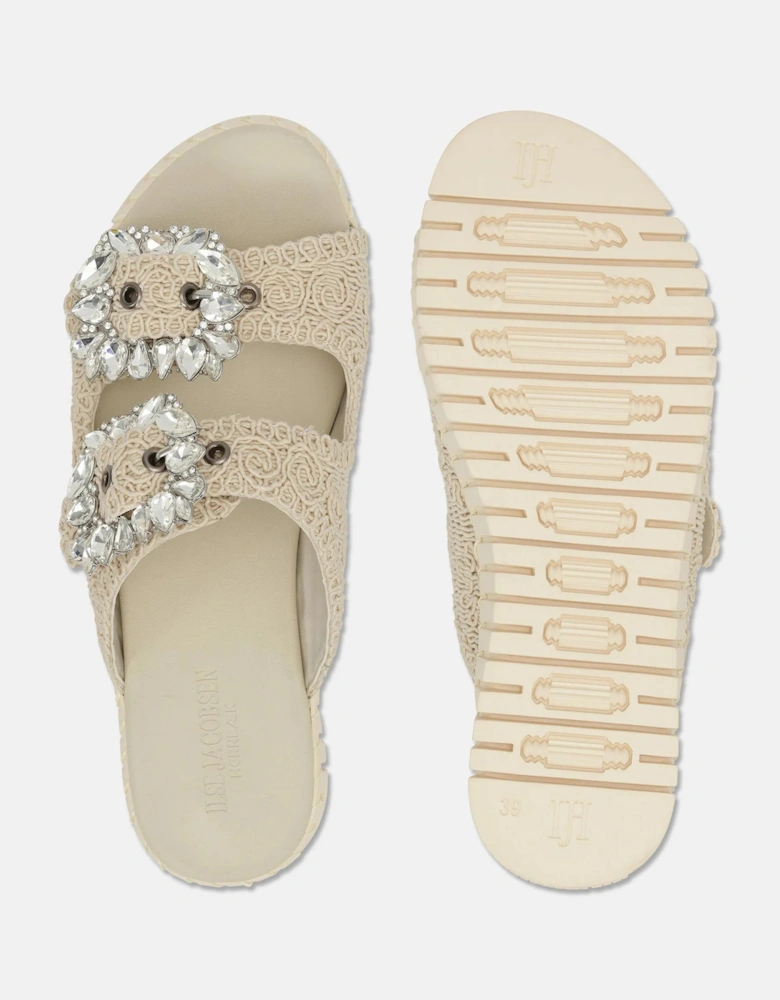 Tulip sandal in pearled ivory