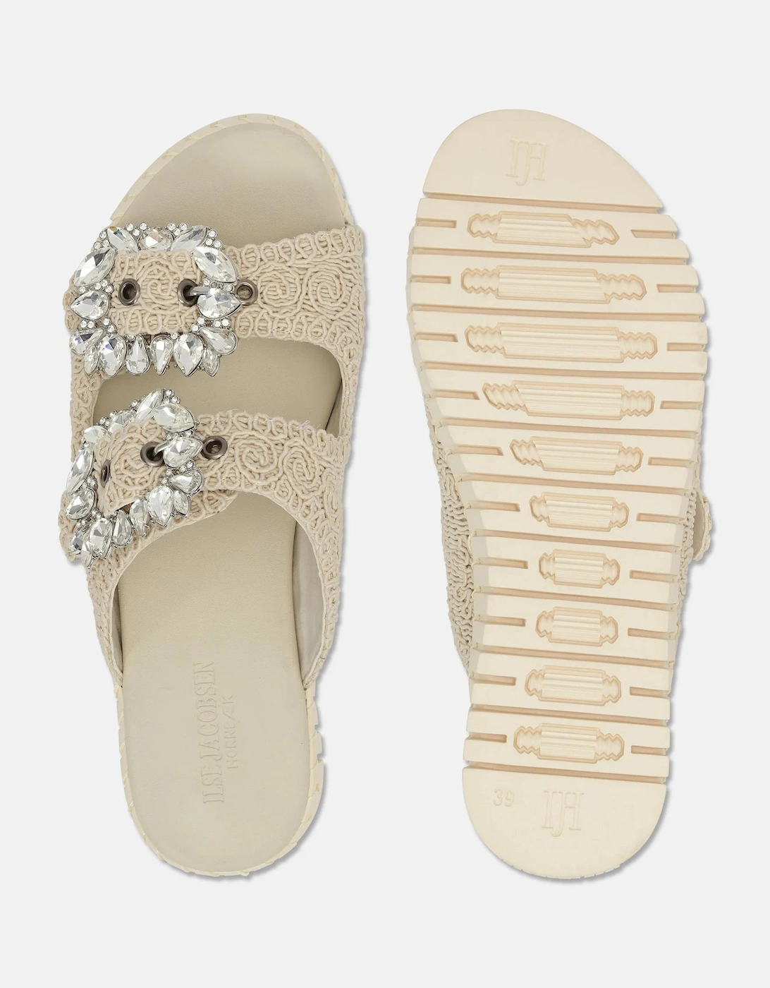 Tulip sandal in pearled ivory
