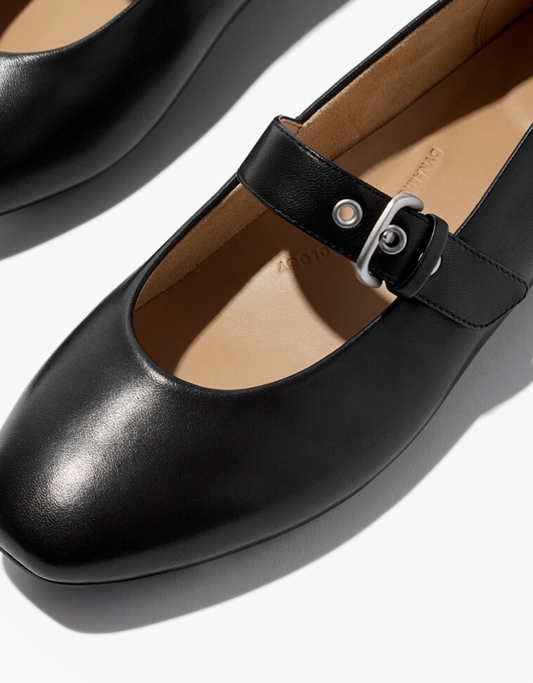 DELICATO LEATHER Womens Mary Jane All Black
