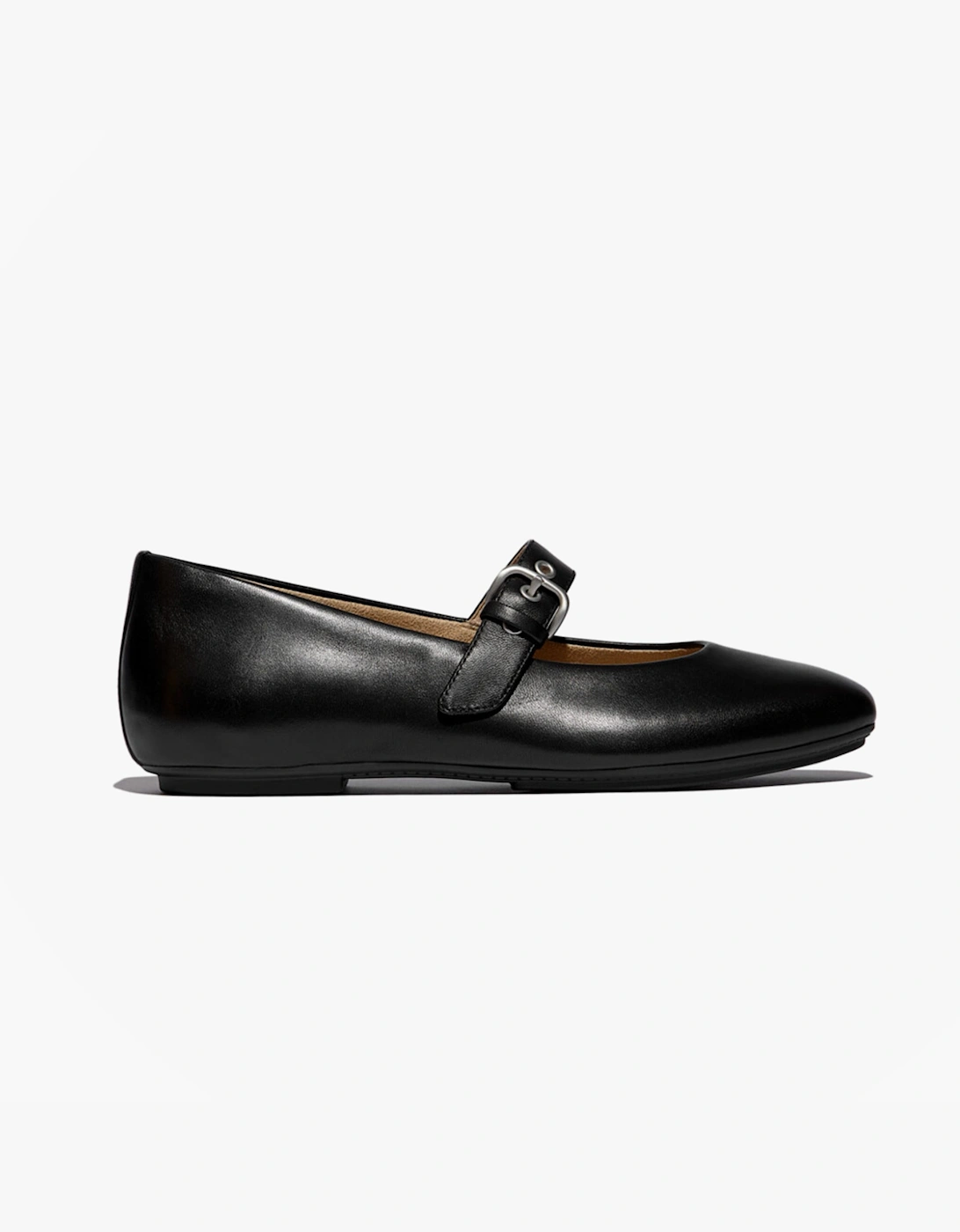 Women's FitFlop DELICATO LEATHER Womens Mary Jane All Black - Size: 3