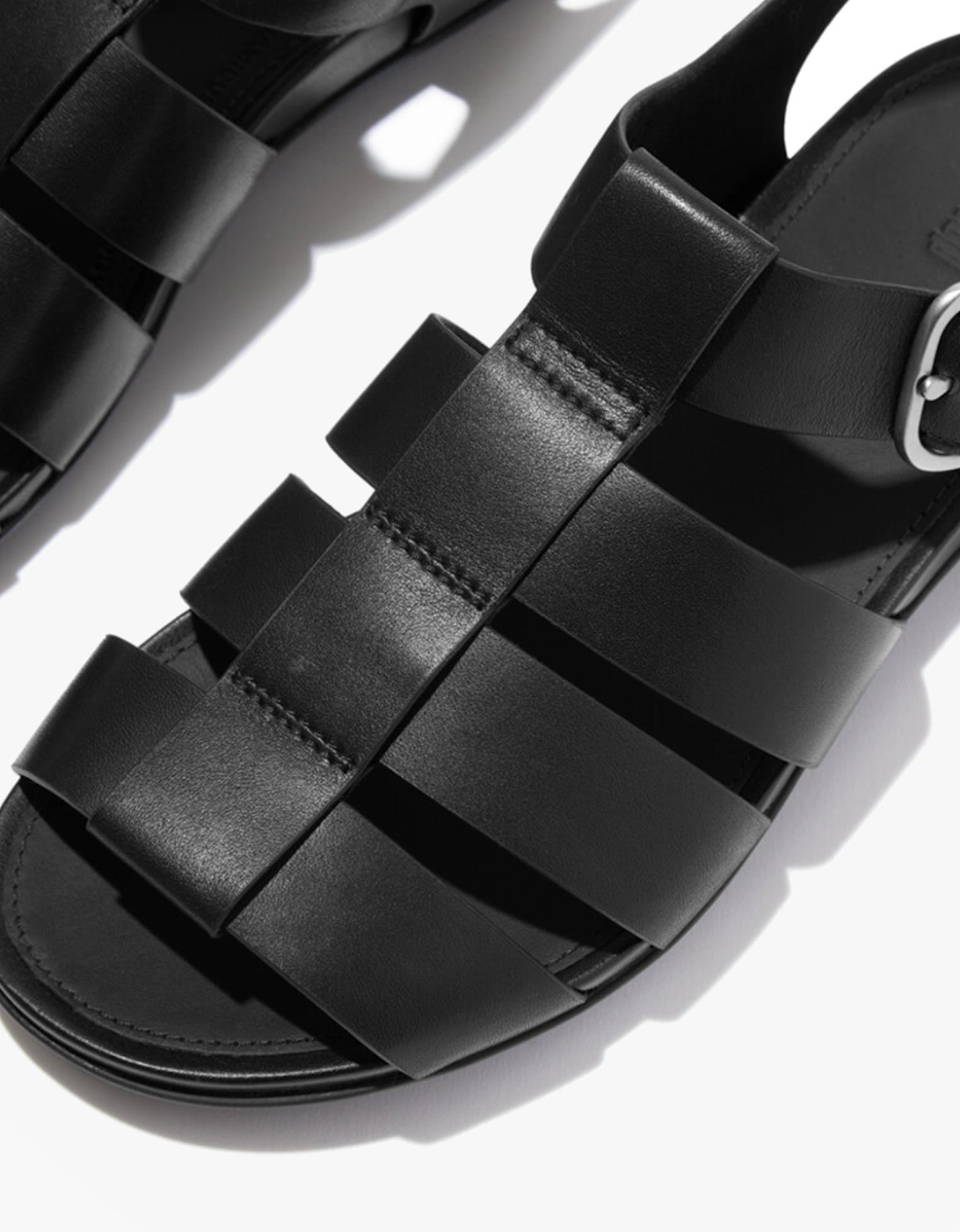 GRACIE LEATHER Womens Ankle Strap Sandals Black