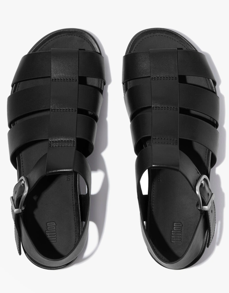 GRACIE LEATHER Womens Ankle Strap Sandals Black