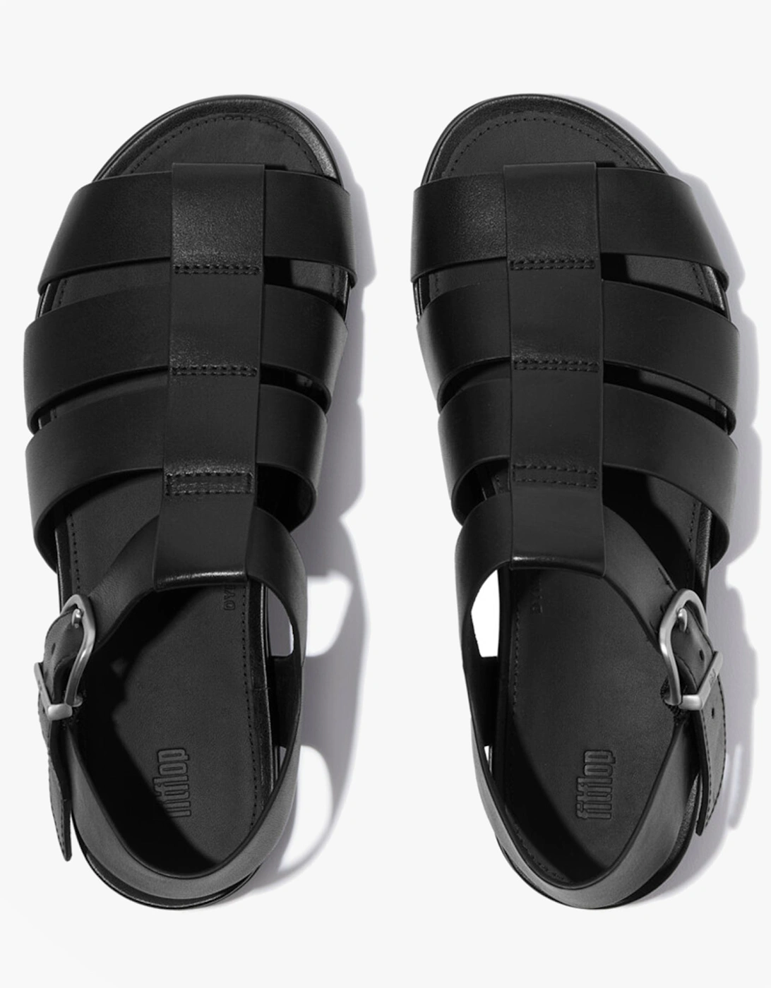 GRACIE LEATHER Womens Ankle Strap Sandals Black, 7 of 6