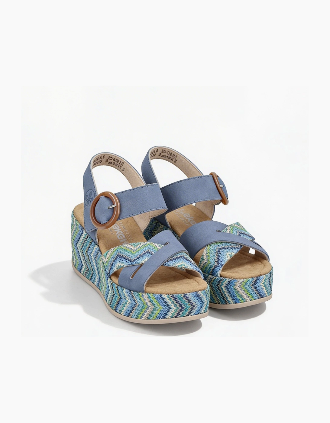69469 Womens Ankle Strap Sandals Blue