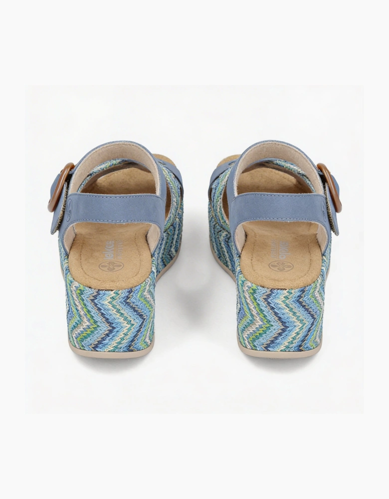 69469 Womens Ankle Strap Sandals Blue