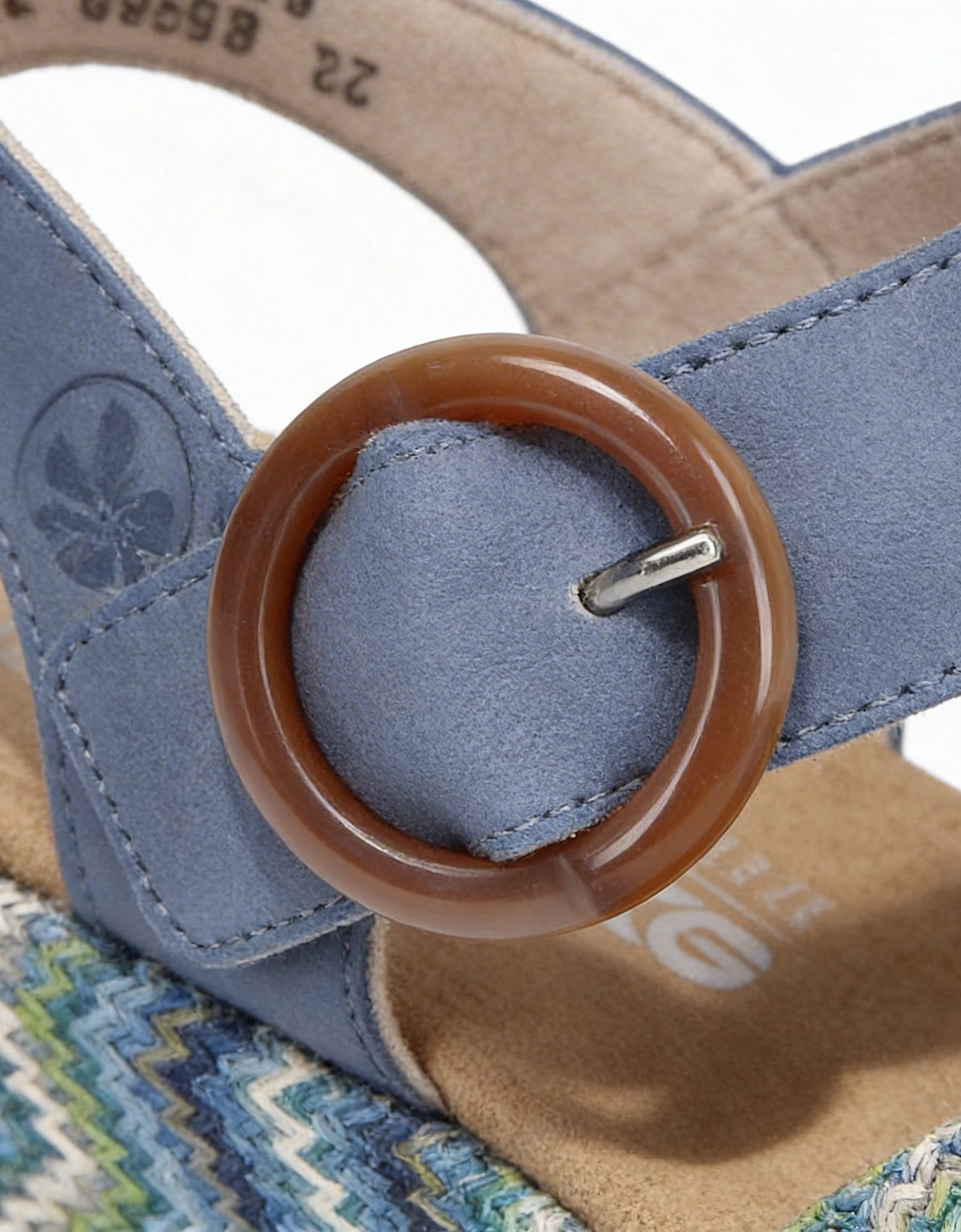 69469 Womens Ankle Strap Sandals Blue