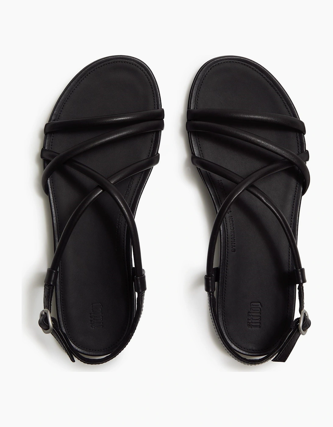 Gracie Crystal Leather Women's All Black Sandals