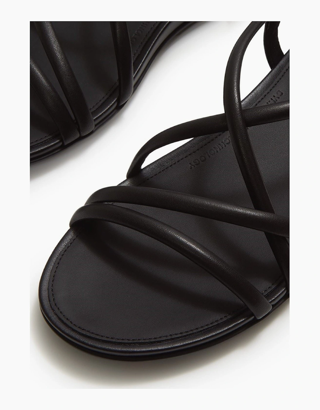 Gracie Crystal Leather Women's All Black Sandals