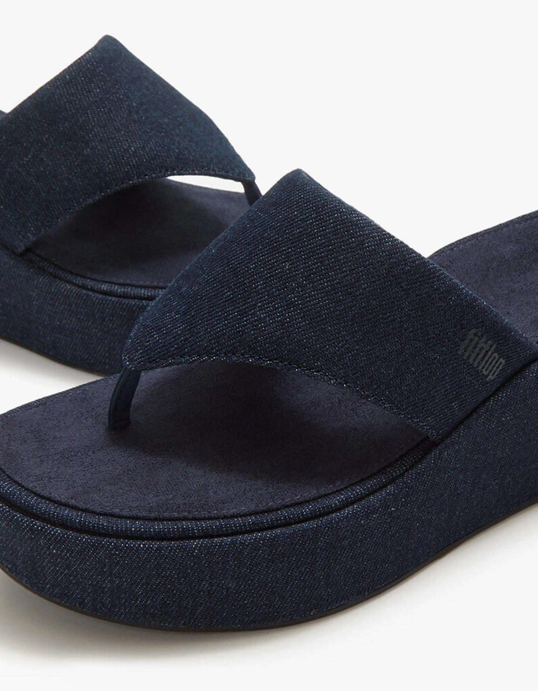 PLATFFORMS DENIM Womens Toe-Post Sandals Dark Denim