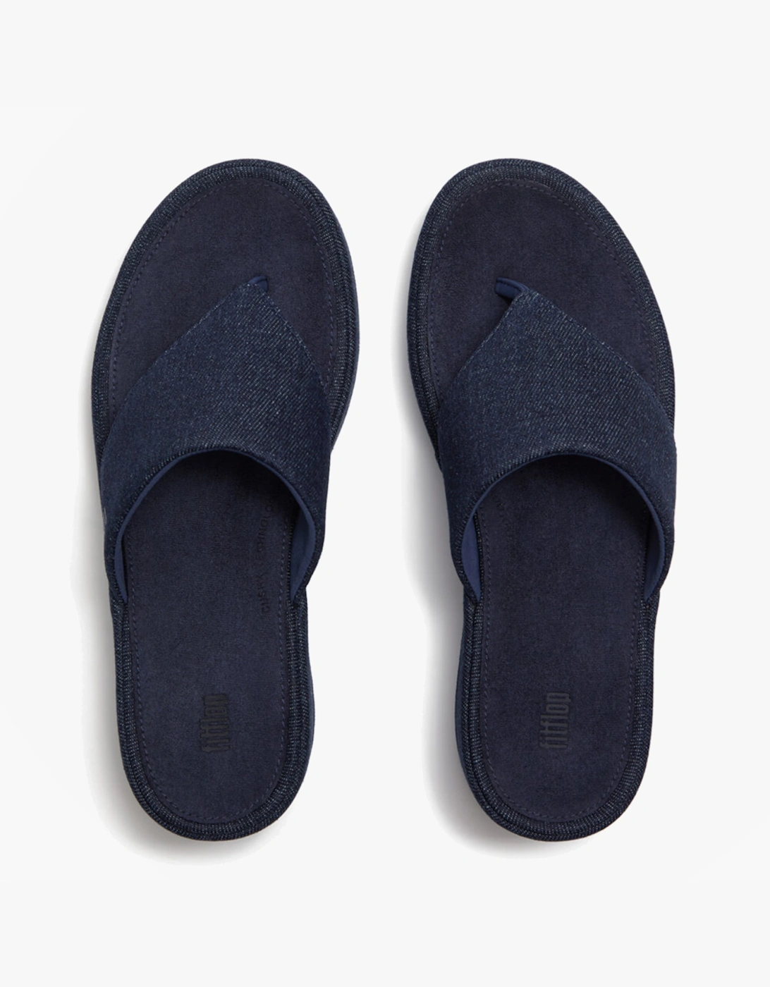 PLATFFORMS DENIM Womens Toe-Post Sandals Dark Denim