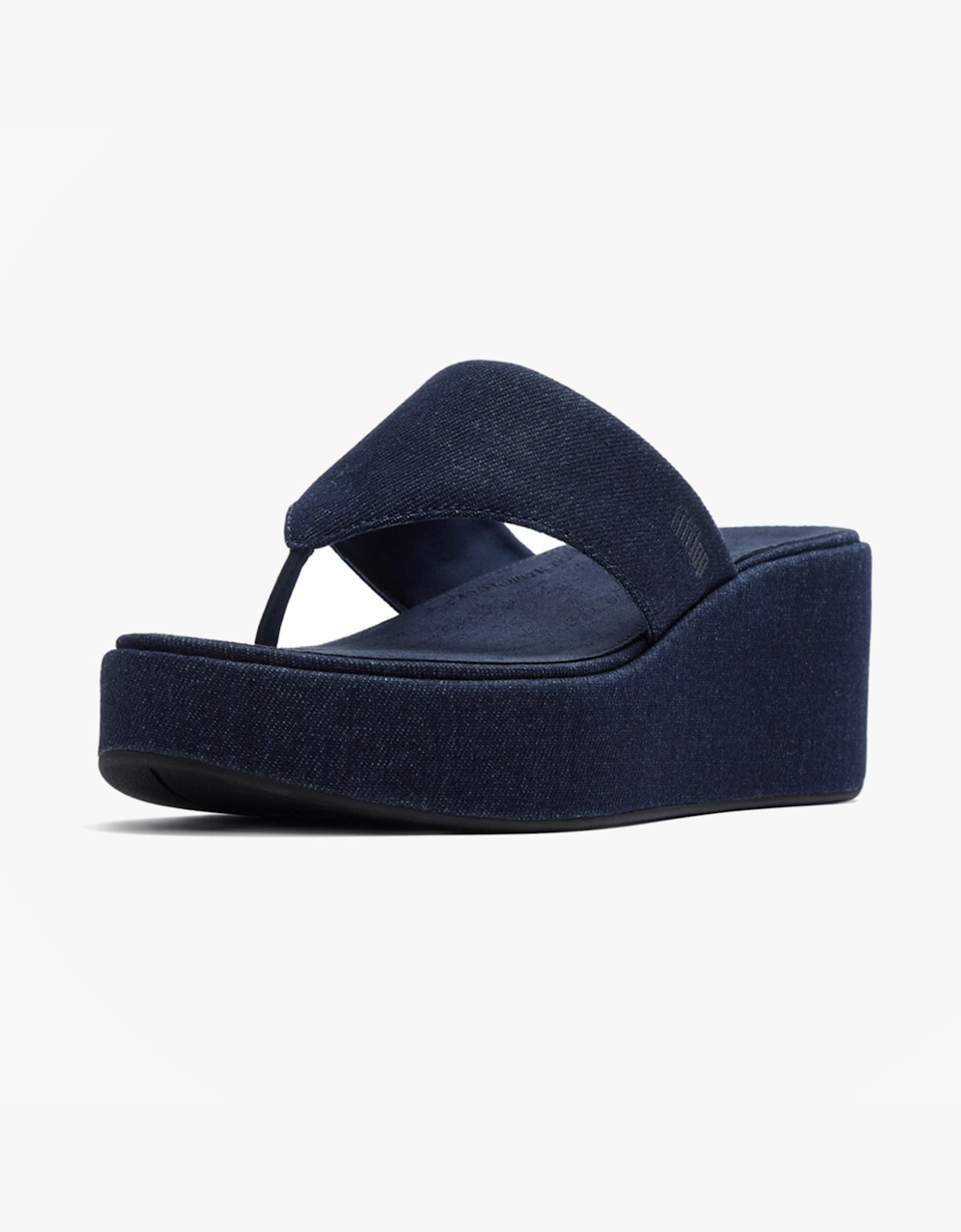 PLATFFORMS DENIM Womens Toe-Post Sandals Dark Denim